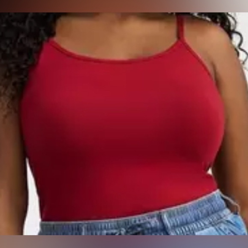 #2479 - TORRID Foxy Tank Top Cami Sleeveless Fitted Rhubarb Red - Picture 2 of 11